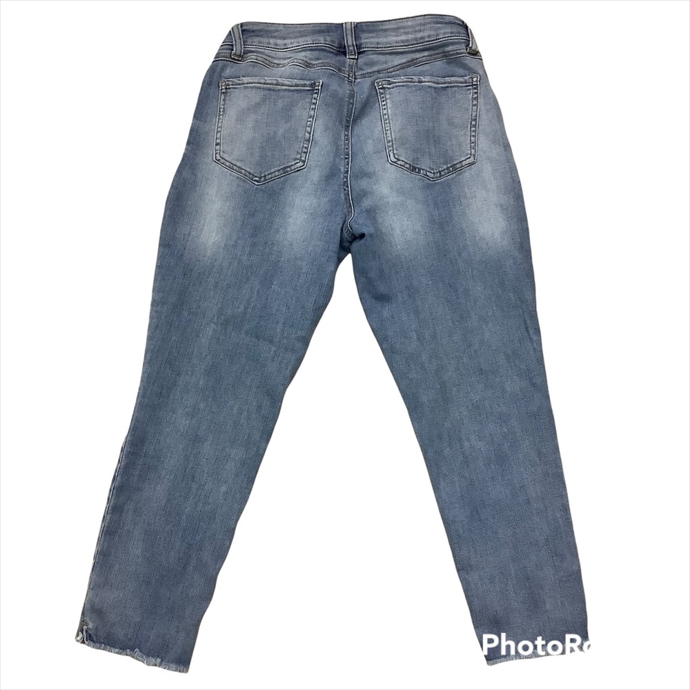 Rewash Womens Size 7 Distressed Raw Hem Stretch Mid Rise Jeans 28”x25” - Picture 2 of 9